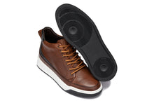 Load image into Gallery viewer, CALTO - Y7153 - 2.6 Inches Taller (Brown) - Leather Ankle Top Sneak-Boot
