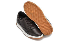 Load image into Gallery viewer, CALTO - Y7887 - 2.6 Inches Taller (Deep Espresso/White &amp; Gum Sole) - Elevated Leather Sneakers
