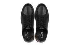 Load image into Gallery viewer, CALTO - Y7931 - 2.6 Inches Taller (Noir/Black &amp; Gum Sole) - Elevated Leather Micro-Perforated Sneakers
