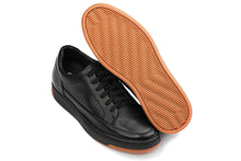 Load image into Gallery viewer, CALTO - Y7931 - 2.6 Inches Taller (Noir/Black &amp; Gum Sole) - Elevated Leather Micro-Perforated Sneakers
