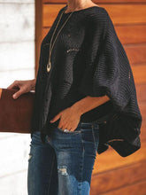 Load image into Gallery viewer, Loose Batwing Sleeve Hollow Out Knit Sweater Top
