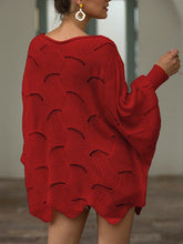 Load image into Gallery viewer, Loose Batwing Sleeve Hollow Out Knit Sweater Top
