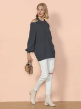 Load image into Gallery viewer, Halter Neck Knitted Semi Backless Pullover
