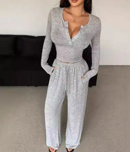 Load image into Gallery viewer, Long-sleeved Button-up And Trousers Two-piece Suit - # GIAA23310005
