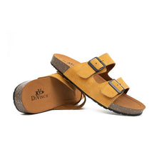 Load image into Gallery viewer, Yellow Buckle Slide Sandals
