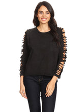 Load image into Gallery viewer, Ripped Long-Sleeve Pullover Top
