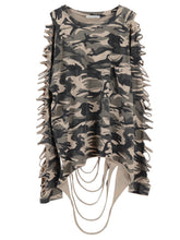 Load image into Gallery viewer, Ripped Long-Sleeve Pullover Top
