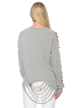 Load image into Gallery viewer, Ripped Long-Sleeve Pullover Top

