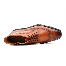 Load image into Gallery viewer, Zipper Brogue Martin Boots 2890 Brown
