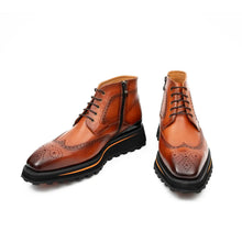 Load image into Gallery viewer, Zipper Brogue Martin Boots 2890 Brown
