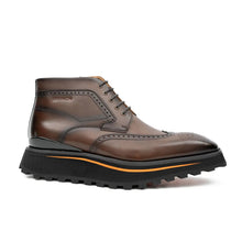 Load image into Gallery viewer, Zipper Brogue Martin Boots 2890 Coffee
