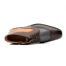 Load image into Gallery viewer, Zipper Brogue Martin Boots 2890 Gray Brown
