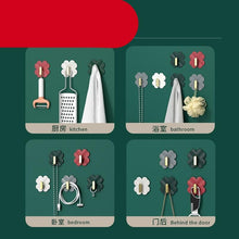 Load image into Gallery viewer, A Box of 4 Four-leaf Clover Hooks Punch-free Strong Sticky Bathroom Hook Light Luxury Household Wall Nail-free Key Storage Hook Cute Plastic Hooks Self-Adhesive Suitable Wall Bracket Self-Adhesive Hook Strong Adhesive Hanging on the Wall
