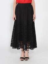 Load image into Gallery viewer, A-line pleated detail bottom lace skirt
