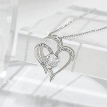 Load image into Gallery viewer, Zircon Double Love Necklace with Rhinestones 💖 Sparkling heart-shaped design for timeless elegance!
