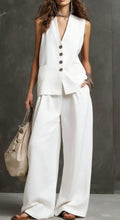 Load image into Gallery viewer, Women's Linen Sleeveless Vest &amp; Wide-Leg Pants Two-Piece Set
