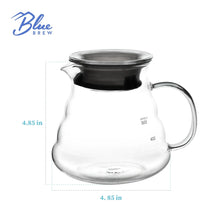 Load image into Gallery viewer, BLUE BREW Ceramic Pour Over Coffee Dripper &amp; Borosilicate Glass Server Set – Premium Single-Serve Coffee Maker with Heat-Resistant Carafe
