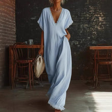 Load image into Gallery viewer, Lace-Trimmed Loose Long Dress for Women
