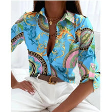 Load image into Gallery viewer, Women’s Printed Long-Sleeve Lapel Shirt | Casual Elegant Blouse
