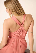 Load image into Gallery viewer, Cross Back Belted V Neck Tank Maxi Dress for Women – Flattering, Chic and Elegant Event Style
