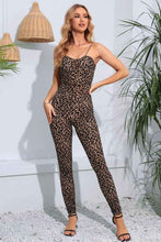 Load image into Gallery viewer, Leopard Spaghetti : Strap Skinny Jumpsuit
