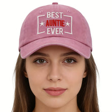 Load image into Gallery viewer, Best Auntle Ever Adjustable Wash Cotton Baseball Cap
