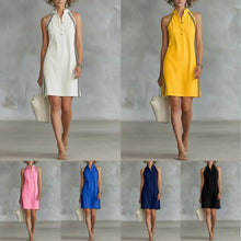 Load image into Gallery viewer, Women’s Sleeveless Button-Up Collar Shirt Dress
