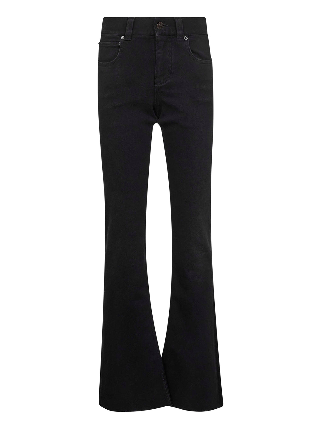 Balenciaga Women Black Denim Bootcut Slim Fit Jeans