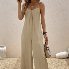 Load image into Gallery viewer, Women’s Casual Suspender Jumpsuit – V-Neck Solid Color Sleeveless One-Piece
