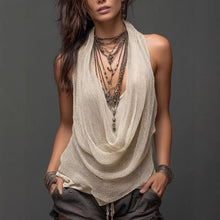 Load image into Gallery viewer, Women's Halterneck V-Neck Backless Slim-Fit Knit Top

