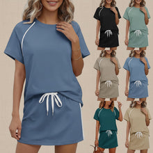Load image into Gallery viewer, Women's Drawstring Short-Sleeve Top &amp; Mini Skirt Set

