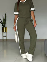 Load image into Gallery viewer, Women's Color-Block Contrast 2-Piece Outfit – Top &amp; Pants Set
