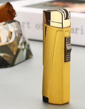 Load image into Gallery viewer, NEW Modern Luxury Grinding Wheel Three Torch Turbo Lighters For Cigarettes Accessories Cigar Smoking Lighters New Metal Design
