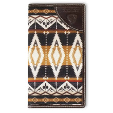Load image into Gallery viewer, Ariat Diamond Southwest Fabric (Brown) - Men's Rodeo Wallet
