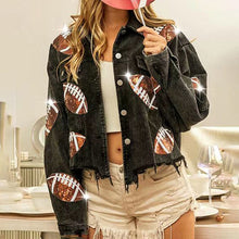 Load image into Gallery viewer, Cropped Corduroy Jacket with Button Front &amp; Raw Hem
