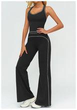 Load image into Gallery viewer, Womens Yoga Set V-neck Sleeveless Tops And Slim Straight Pants Summer Gym Sports Clothing
