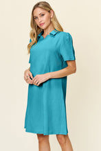 Load image into Gallery viewer, Double Take Full Size Texture Collared Neck Short Sleeve Dress Textured Dress For Women
