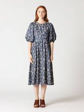 Load image into Gallery viewer, Floral Print Puff Sleeve Round Neck Long Dress - Gracia D32724

