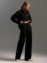 Load image into Gallery viewer, Women’s Fall Winter Two-Piece Set – Loose Collar Sweater Casual Outfit
