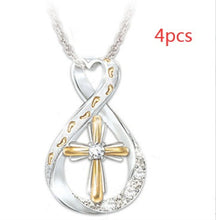 Load image into Gallery viewer, Cross Footprint Diamond Pendant Two Tone
