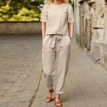 Load image into Gallery viewer, Wide-Leg Pants Two-Piece Set – Solid Color Casual Lounge Suit
