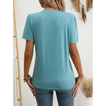 Load image into Gallery viewer, Women’s Notch V‑Neck Short‑Sleeve Tunic Top
