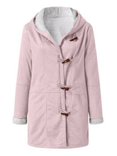 Load image into Gallery viewer, Full Size Pocketed Long Sleeve Hooded Toggle Jacket – Stylish &amp; Functional Outerwear for Women
