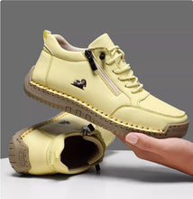 Load image into Gallery viewer, Women's Handmade Stitched Flat Shoes – Soft Sole Lace-Up Casual Flats
