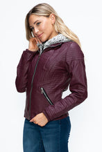 Load image into Gallery viewer, Women Warm Sleek Dual-Zipper Layered Jacket with Cozy Fuzzy Hood Urban Chic &amp; Comfortable Jacket
