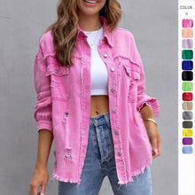 Load image into Gallery viewer, Fashion Ripped Shirt Jacket Female
