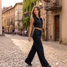 Load image into Gallery viewer, Women's Sleeveless Vest &amp; Wide-Leg Pants Set
