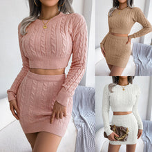 Load image into Gallery viewer, Women’s knit sweater and skirt set
