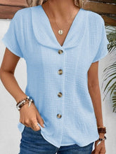 Load image into Gallery viewer, 🌞 Women's Summer Solid Color Short-Sleeved Button Cardigan Top
