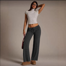 Load image into Gallery viewer, Women’s Striped Wide Leg Flared Casual Pants
